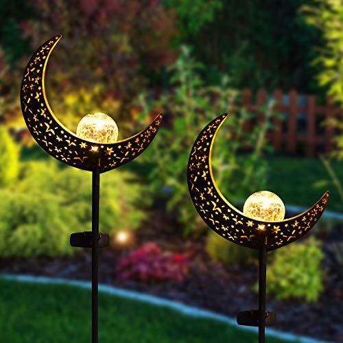Joiedomi 2 Pack Moon Crackle Glass Globe Metal Solar Yard Garden Stake Lights, Pathway Outdoor Stake Lights, Waterproof for Walkway, Pathway, Yard, Lawn, Patio or Courtyard Joiedomi 2 Pack Moon Crackle Glass Globe Metal Solar Yard Garden Stake Lights, Pathway Outdoor Stake Lights, Waterproof for Walkway, Pathway, Yard, Lawn, Patio or Courtyard