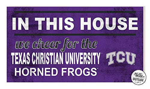 KH Sports Fan 20x11 in\Outdoor Sign in This House Texas Christian Horned Frogs