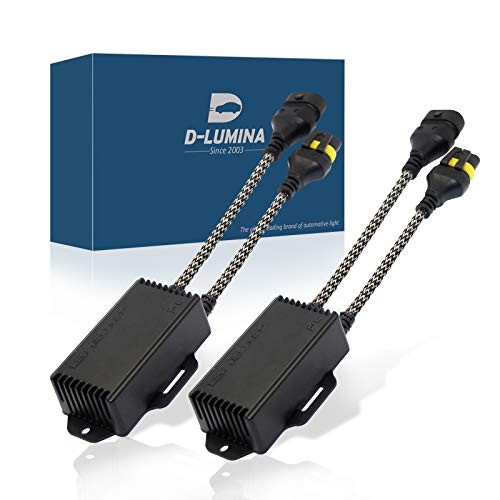 D-Lumina 9005/9006/H10/HB4 Canbus Decoder Anti Flicker Harness, LED Headlight Bulbs Resistor Decoders Error Free Conversion Kit, Computer Warning Canceller Capacitor -1 Pair-