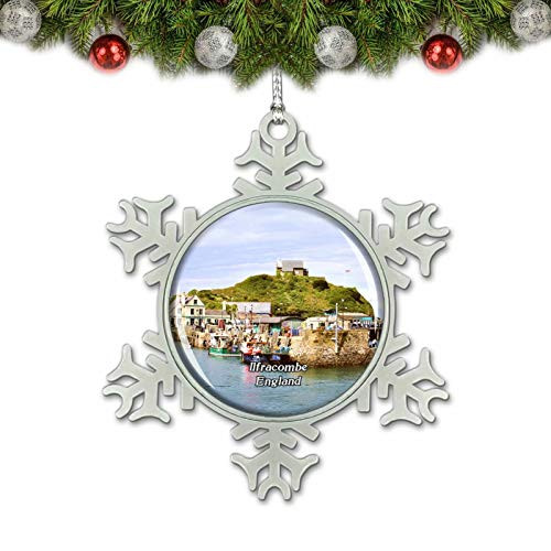 Umsufa Ilfracombe Harbour UK England Christmas Ornament Tree Decoration Crystal Metal Souvenir Gift