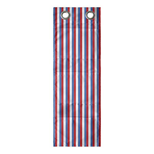Ambesonne Harbour Stripe Hanging Pocket Organizer, Vertical Patriotic Colorful Contrast Toned American Colors, Printed Polyester Storage Bag with Pockets, 9" x 27", Violet Blue Vermilion