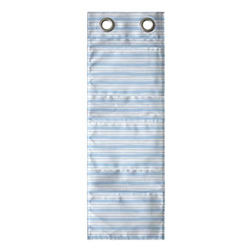 Ambesonne Harbour Stripe Hanging Pocket Organizer, Wavy Soft Horizontal Old Fashion Pattern Geometric Lines Image, Printed Polyester Storage Bag with Pockets, 9" x 27", Pale Blue White