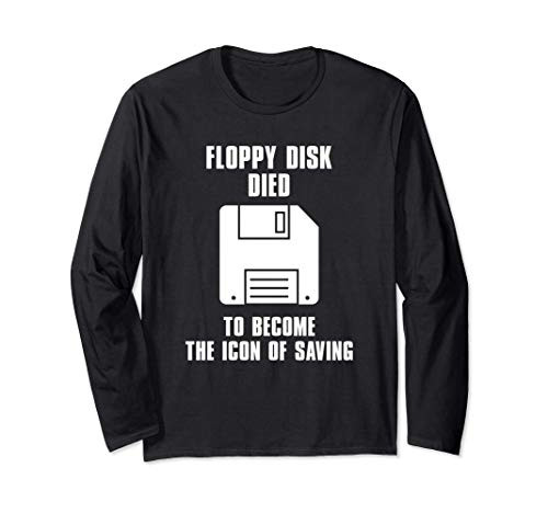 Funny floppy disk retro nerdy geek storage cloud gift idea Long Sleeve T-Shirt