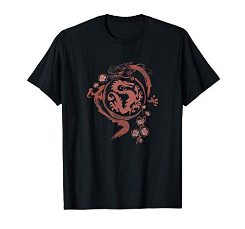 Disney Mulan Mushu Red Ink Wash Dragon T-Shirt