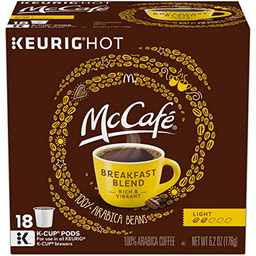 McCafe Breakfast Blend Keurig K Cup Coffee Pods -18 Count-