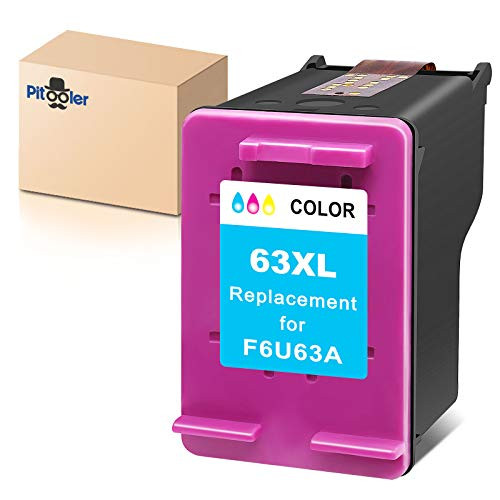 Pitooler Remanufactured Ink Cartridge Replacement for HP 63XL 63 XL Tri-Color to Use with Envy 4520 3634 OfficeJet 3830 5252 4650 5258 4655 4652 5255 DeskJet 3636 1111 3630 1112 3637 3632, 1-Pack