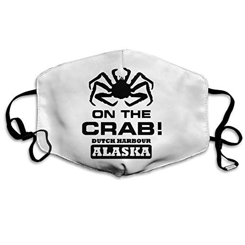 On The Crab Dutch Harbour Reusable Windproof Face Mask Balaclava Face Covering for Adult Men Women Washable Outdoor White