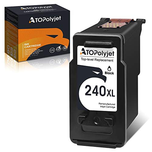 ATOPolyjet Remanufactured 240XL Ink Cartridge Replacement for Canon PG240XL Black for MG2120 MG3120 MG4120 MX512 MX432 MX372 MX522 MX452 MX392 MG2220 MG3220 MG4220 MG3520 MG3620 TS5120 Printer
