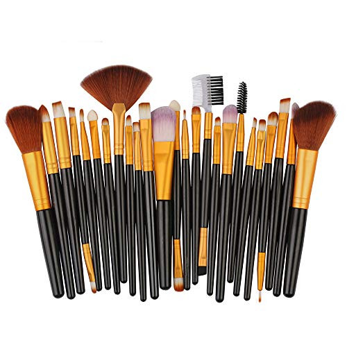 ZoePets 25pcs Cosmetic Makeup Brush Set Fan Loose Powder Brsuh Foundation Eyeliner Eyeshadow Lip Brush
