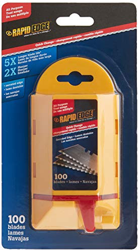 Rapid Edge - RT00016 All-Purpose Serrated Utility Knife Blades -100 blades-, 1-Pack
