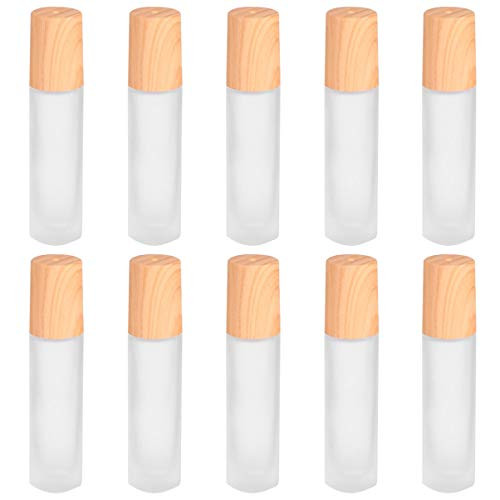 Minkissy 10PCS Essential Oil Roller Bottle Vials Jars Tube With Metal Ball For Aromatherapy Perfumes And Lip Balms -Frosted Color-