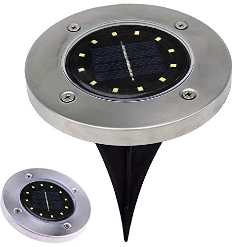 Solar Ground Lights, Solar Disc Light with 12 LEDs Waterproof Solar Garden Lights Outdoor for Patio Pathway Ground Lawn Yard Driveway Walkway Solar Ground Lights, Solar Disc Light with 12 LEDs Waterproof Solar Garden Lights Outdoor for Patio Pathway Ground Lawn Yard Driveway Walkway