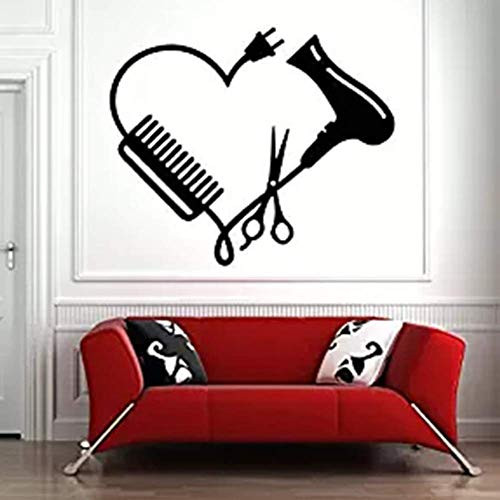 SSHNGM Wall Stickers Barbershop Sign Window Decor Hair Salon Wall Window Decal Hair Stylist Hair Tools Scissors Barber Shop Beauty Salon 50X42Cm