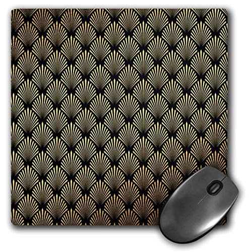 3dRose Elegant Black and Image of Gold Art Deco Fan Diamond Pattern - Mouse Pads -mp_338042_1-