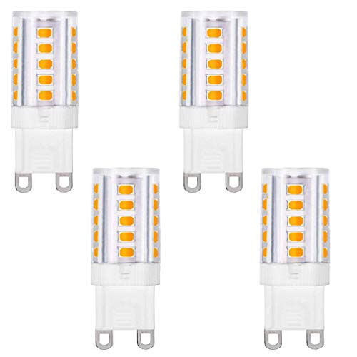 Lxcom Lighting 3W G9 LED Bulb Corn Light Bulbs-4 Pack- 30W Halogen Bulb Equivalent 32 LED Chandelier G9 Bulb Warm White 3000K 350LM for Chandelier Ceiling Fan Under Cabinet Puck Lighting, AC110V Lxcom Lighting 3W G9 LED Bulb Corn Light Bulbs-4 Pack- 30W Halogen Bulb Equivalent 32 LED Chandelier G9 Bulb Warm White 3000K 350LM for Chandelier Ceiling Fan Under Cabinet Puck Lighting, AC110V