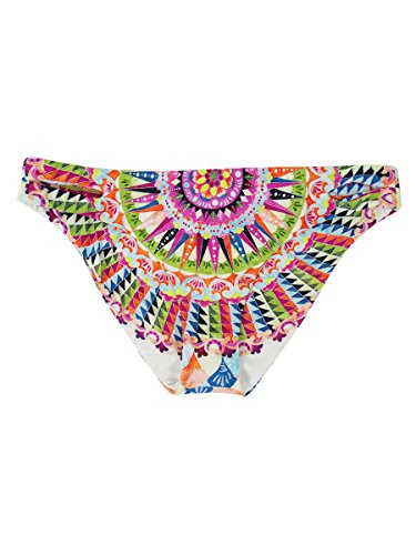 Bar III Women's Cartwheels Printed Reversible Cut-Out Hipster Bikini Bottoms -Large, Multi-