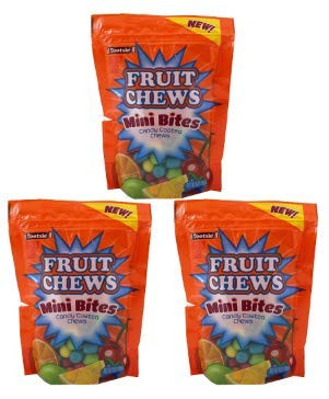 Tootsie Fruit Chews Mini Bites Candy Coated, 9 oz -Pack of 3-