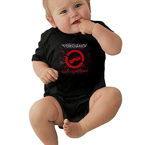 Kirito Beasley Newborn Infant Jersey Bodysuit, Baby Short Sleeve One-Piece Bodysuits Music Band Fans Foreigner Baby Onesies Bodysuits, Kids' Romper Bodysuit Cotton Shirt 6 Months Black