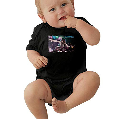 Kirito Beasley Neutral Baby Jersey Bodysuit, Baby Short-Sleeve One-Piece Bodysuits Music Band Fans Foreigner Baby Onesie Bodysuit, Child Romper Jumpsuit Cotton T-Shirts 12 Months Black