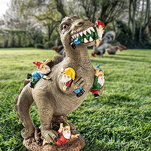 Garden Dinosaur Eating Gnomes Statues?Funny Gnome Resine Figurines Garden Art Ornaments for Indoor Outdoor Lawn Patio Yard Bedroom Decorations Garden Dinosaur Eating Gnomes Statues?Funny Gnome Resine Figurines Garden Art Ornaments for Indoor Outdoor Lawn Patio Yard Bedroom Decorations