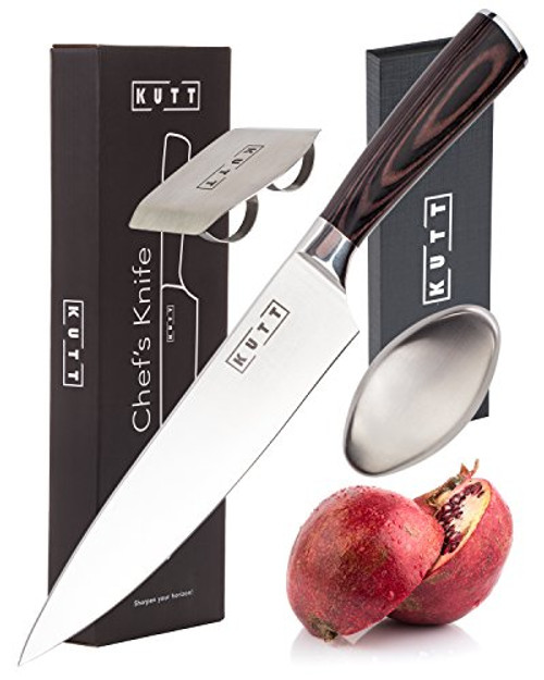 Kutt Chef Knife Set, 8 inch Professional Kitchen Knife, German High Carbon Stainless Steel Utility Knife, Work Sharp Chopping Knife