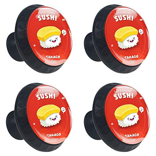 Cartoon Sushi Door Knobs Cabinet Handles Pulls Cupboard Handles Drawer Wardrobe 4pcs with Screws