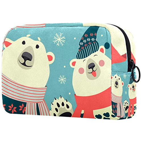 Large Makeup Bag Zipper Pouch Travel Cosmetic Organizer for Women and Girls - Polar Bear