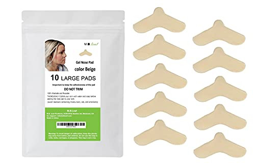 CPAP Nose Gel Pads 10 Pack Nasal Pads for CPAP Mask - CPAP Supplies for CPAP Machine - Sleep Apnea Mask Comfort Pad - CPAP Cushions for Most Masks - -Fly Design- Color Beige -Large-