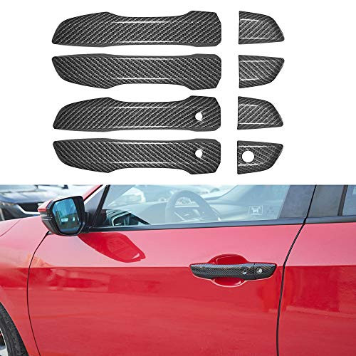 WINKA Door Handle Cover for 10th Gen Civic, Carbon Fiber Style Without Keyless Hole Accessories for Honda Civic 2019 2018 2017 2016