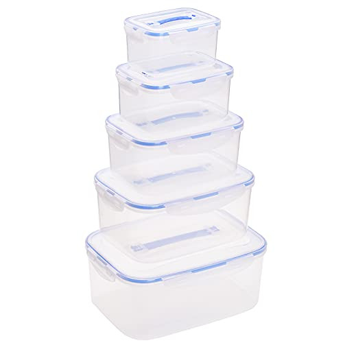 Food Storage Containers with Lids, Plastic Container Set with Lids, Airtight Container Set with Lids BPA-Free -5 Pack-