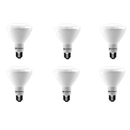 EcoSmart 65-Watt Equivalent BR30 Dimmable LED Light Bulb Daylight -6-Pack-