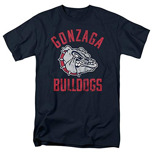 Gonzaga University Official Bulldogs Logo Unisex Adult T Shirt,Navy, 3X-Large