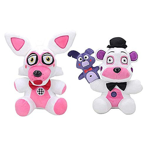 YLEAFUN Five Nights at Freddy's Dolls Figure Toys Sets-Sister Location,Gifts for Five Nights Game Fans 7Inch Plush Toy - Stuffed Toys Dolls - Kids Gifts Fazbear Dolls Toys Five Nights