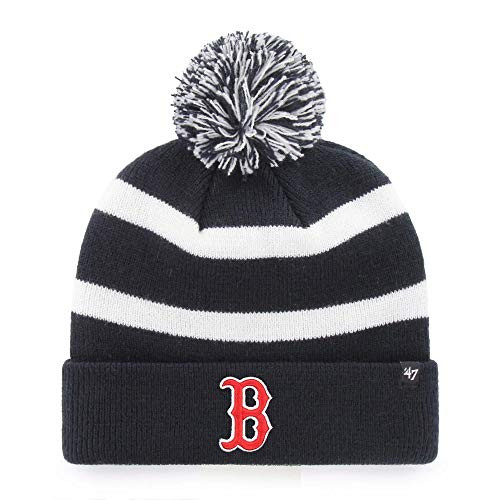 '47 Boston Red Sox Navy Cuff Breakaway Beanie Hat with Pom - MLB Cuffed Winter Knit Toque Cap