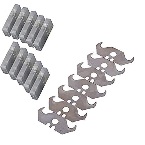 100Pack Utility Hook Knife Blades SK5 High Carbon Steel Utility Knife Box Cutter/Scraper/Hook Razor Blades Knife Replacement Heavy-Duty