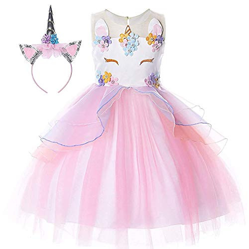 PROALLO Cute Flower Girls Unicorn Costume Pageant Princess Party Dress Pageant Kids Fancy Tutu Ball Gowns PROALLO Cute Flower Girls Unicorn Costume Pageant Princess Party Dress Pageant Kids Fancy Tutu Ball Gowns