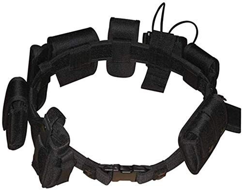 Black Law Enforcement Modular Equipment System Security Military Tactical Duty Utility Belt -10 in 1, Adjustable 35-45 inches, Black-