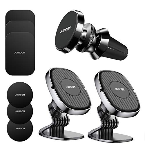 ?6 Strong Magnets? Magnetic Car Phone Mount Holder for?Dashboard and Air Vent? Universal Cell Phone Holder for Car, 360 Rotation Phone Car Mount Fit for iPhone 11 Pro Max/Xs Max/XR/X and All Phones