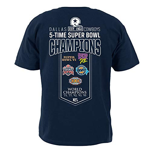 NFL Dallas Cowboys Mens 60th Anniversary Cotton Tee, Navy, M