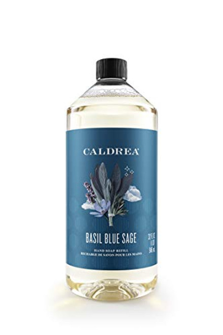 Caldrea Hand Soap Refill, Aloe Vera Gel, Olive Oil and Essential Oils to Cleanse and Condition, Basil Blue Sage Scent, 32 oz -Packaging May Vary- Caldrea Hand Soap Refill, Aloe Vera Gel, Olive Oil and Essential Oils to Cleanse and Condition, Basil Blue Sage Scent, 32 oz -Packaging May Vary-