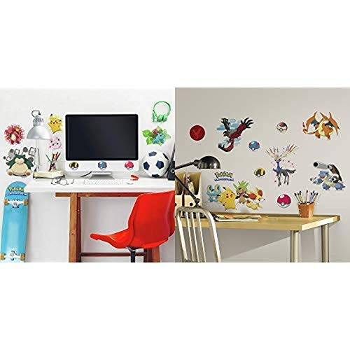 RoomMates Pokemon Iconic Peel and Stick Wall Decals and RoomMates Pokemon XY Peel and Stick Wall Decals