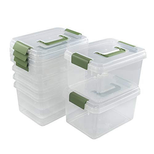 Joyeen 5 Quart Small Storage Bins with Lids, 6 Pack Plastic Boxes
