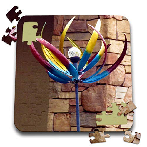 3dRose Jos Fauxtographee- Yard Ornament - A Yard Ornament with a Crystal Ball and red with Yellow and Blue - 10x10 Inch Puzzle -pzl_319587_2- 3dRose Jos Fauxtographee- Yard Ornament - A Yard Ornament with a Crystal Ball and red with Yellow and Blue - 10x10 Inch Puzzle -pzl_319587_2-