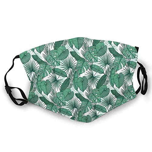 Fashion Comfortable Windproof mask,Palm Tree Passion Monstera Areca Palm Fan Palm And Banana Leaves