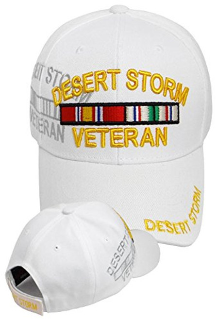 Desert Storm Veteran Baseball Cap White Hat Army Air Force Marines Navy Desert Storm Veteran Baseball Cap White Hat Army Air Force Marines Navy