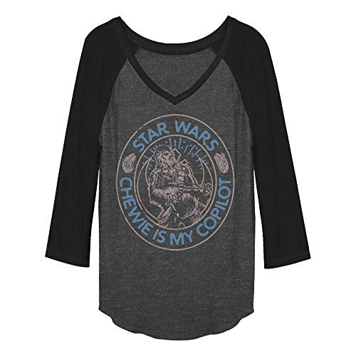 STAR WARS Junior's T-Shirt, CHHTR/Black, Large