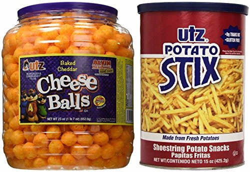 Utz Snack Bundle of 2- Utz Original Potato Stix and Utz Baked Cheddar Cheese Balls