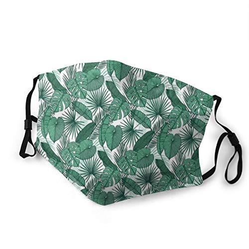 Fashion Comfortable Windproof mask,Palm Tree Passion Monstera Areca Palm Fan Palm And Banana Leaves,Printed Facial decorations for adult M