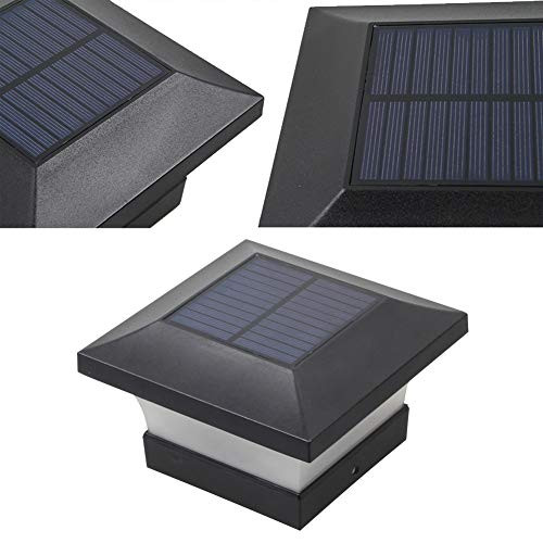 EUBUY Solar Post Lights Outdoor, Fence Post Cap Lights Fit 4x4 5x5 Wood Posts, Solar Powered LED Deck Lamp for Patio Yard