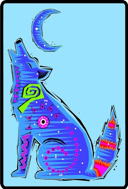 Southwest Desert Coyote Howls at Moon - Etched Vinyl Stained Glass Film, Static Cling Window Decal Southwest Desert Coyote Howls at Moon - Etched Vinyl Stained Glass Film, Static Cling Window Decal